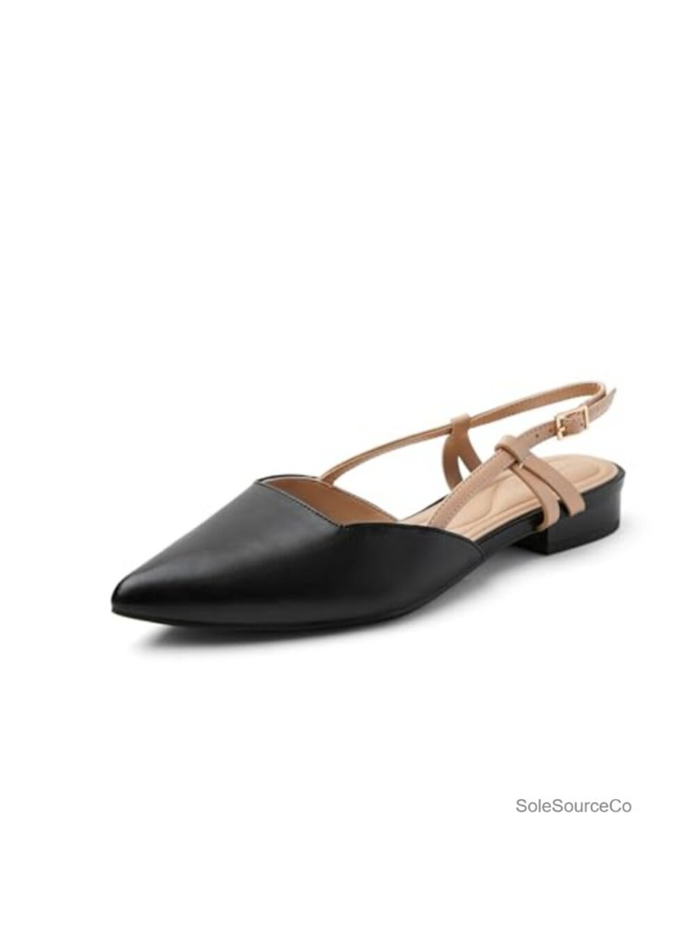 Slingback Flats for Women Pointed Toe Slip On Comfortable Low Heel Work Office